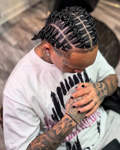 Cornrow Box Braids Men with Short Hair