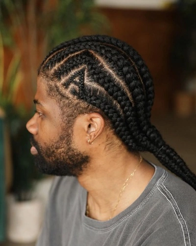 Cornrow Braided Ponytail for Men