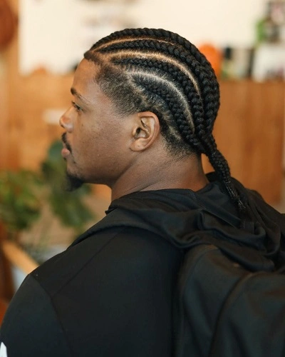 Cornrow Braided Ponytail for Men