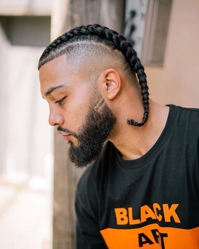 High Braided Ponytail for Men