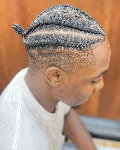 High Top Cornrow Braids for Men