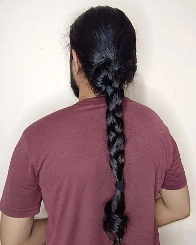 Long Braided Ponytail for Men