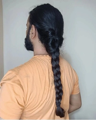 Long Braided Ponytail for Men