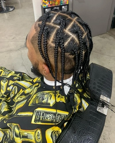 Mens Box Braids With Fade