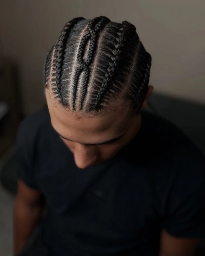 Mohawk Cornrow Braids for Men