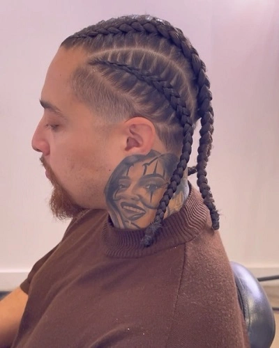 Mohawk Cornrow Braids for Men