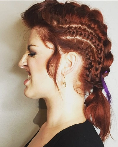 Redhead Viking Braids Ponytail Woman