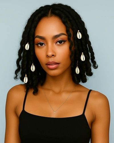 Short Boho Braids with Shell Beads