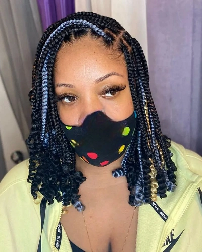 Short Boho Colorful Braids