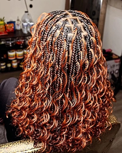 Short Boho Copper Braids