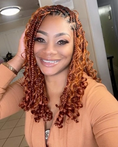 Short Boho Copper Braids