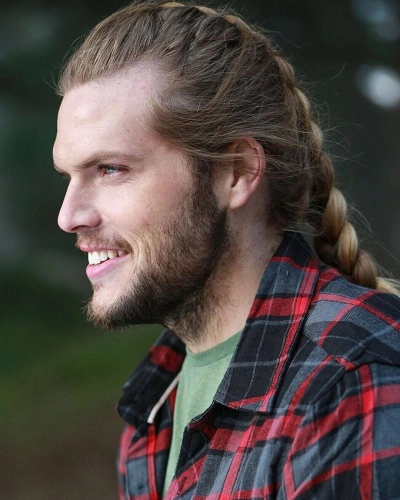 Sleek Braided Ponytail for Men