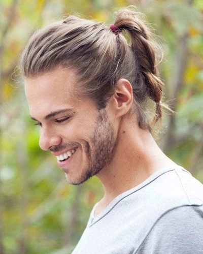 Sleek Braided Ponytail for Men