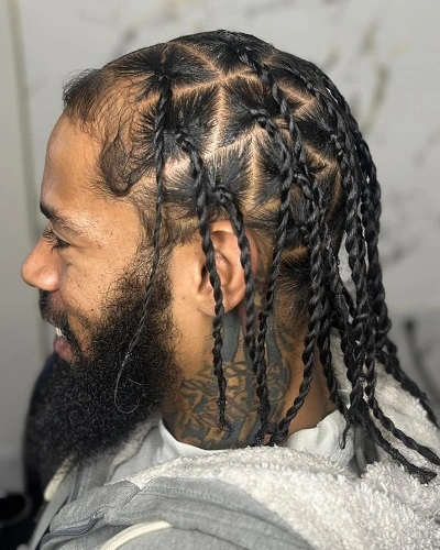 Triangle Box Braids Men