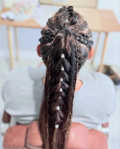 Viking Hair Braids Women with Beads