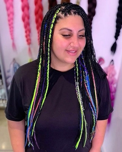 Box Braids with Color