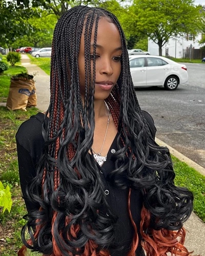 Box Braids with Curls
