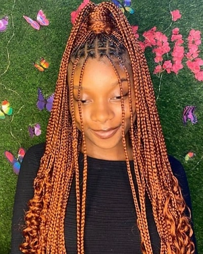 Box Braids with Curls