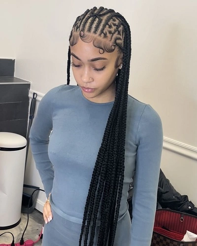 Fulani Braids with Designs
