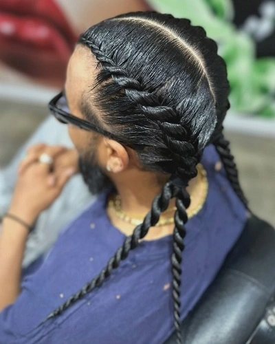 2 French Braids Men