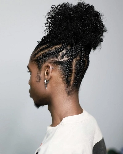 Braided Afro Puff for Men