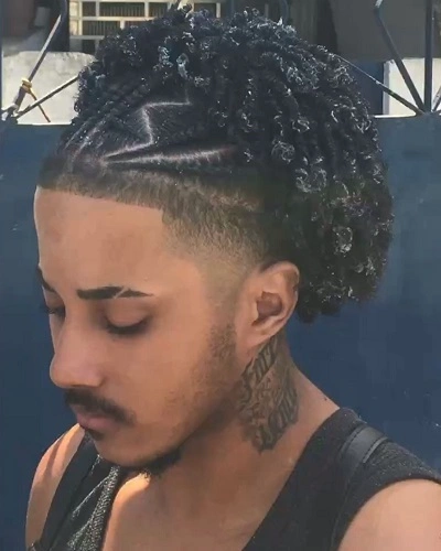 Braided Afro Puff for Men