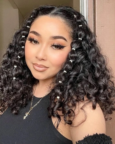 Bubble Braids Curly Hair