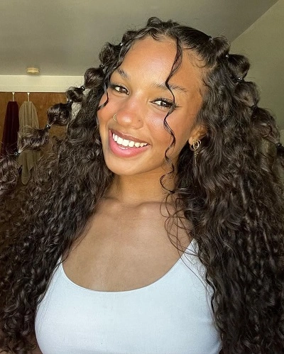 Bubble Braids Curly Hair