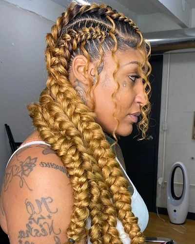 Butterfly Braids with Curls
