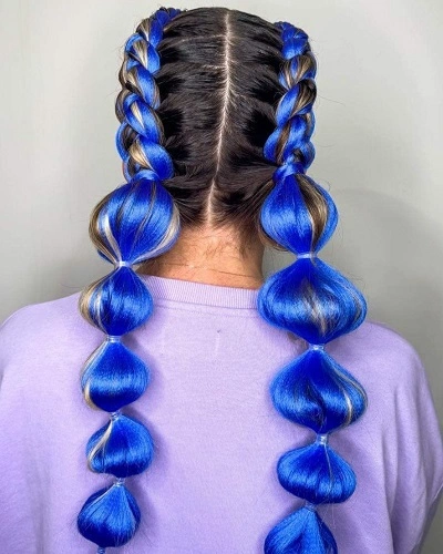 Colorful Bubble Braids