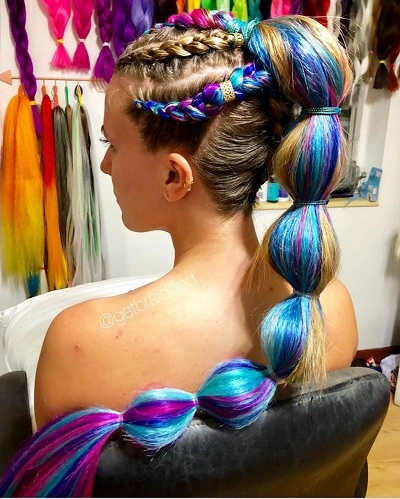 Colorful Bubble Braids