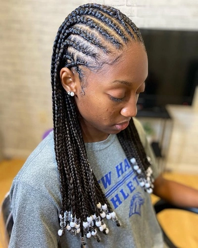 Criss Cross Braids with Beads