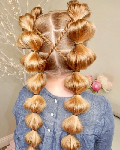 Criss Cross Bubble Braids