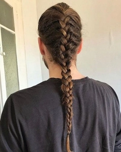 French Braids For Men with Long Hair
