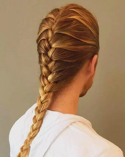 French Braids For Men with Long Hair