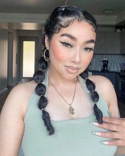 French Bubble Braids