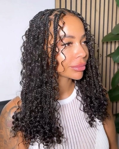 Bohemian Knotless Braids for Black Women