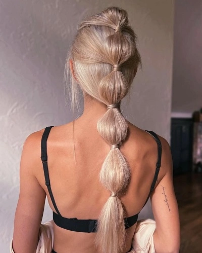 Messy Bubble Braids