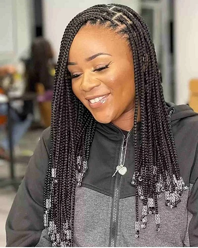 Micro Braids with Metallic Beads