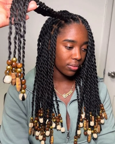 Senegalese Twists with Beads