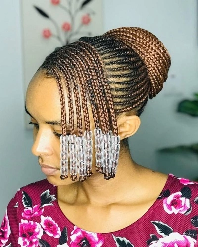 Side Swept Braids with Beads