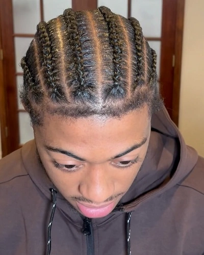 Simple French Braids for Men
