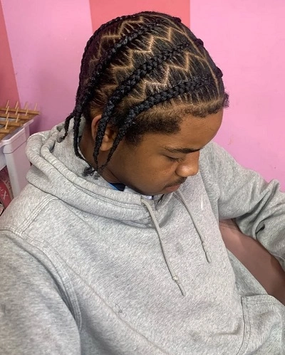 Zig Zag Braids for Men