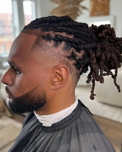 Bun with Twist Braids Men