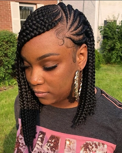 Cornrows into a Bob