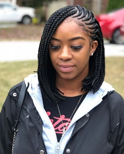 Cornrows into a Bob