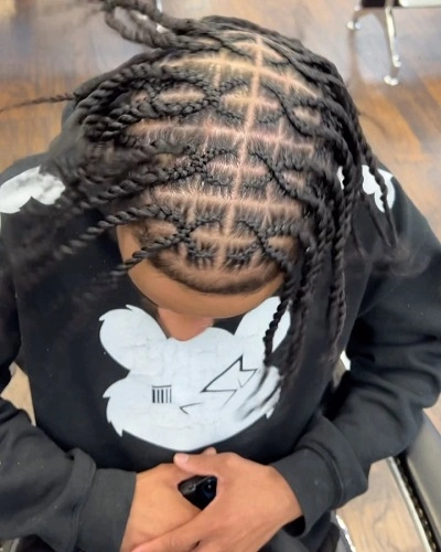 Criss Cross Twist Braids Men