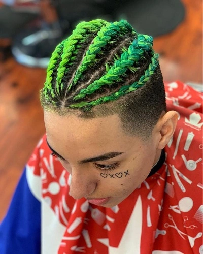 Green Braids for Men