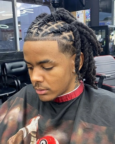 Half Up, Half Down Twist Braids Men