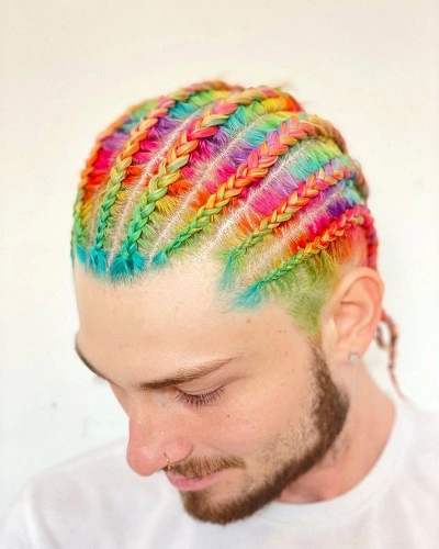 Rainbow Braids for Men